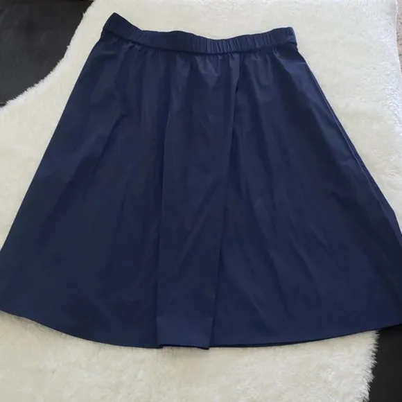 🎁 Halogen A-Line Midi Skirt Navy Peacoat