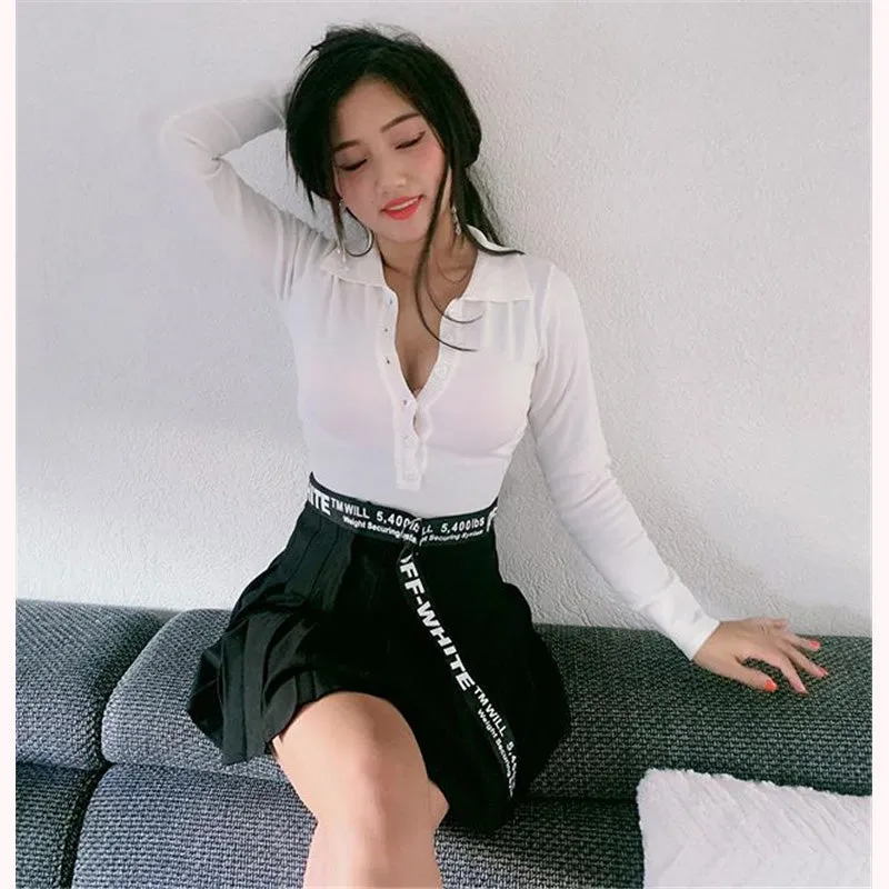 [@0cmspring] "DARK HIGH WAIST" PLEATED SKIRT K052605REVIEW