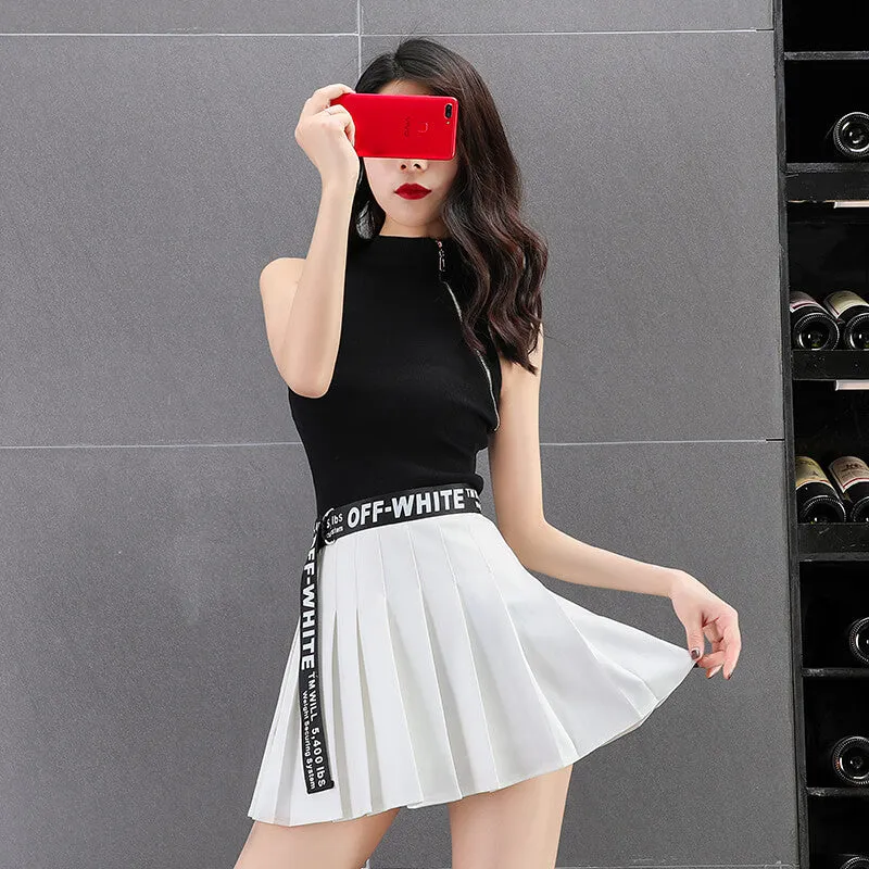 [@0cmspring] "DARK HIGH WAIST" PLEATED SKIRT K052605REVIEW