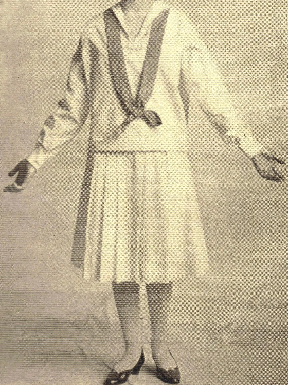 1930s Cornflower Blue Sailor Middy Two Piece Sportswear Ensemble