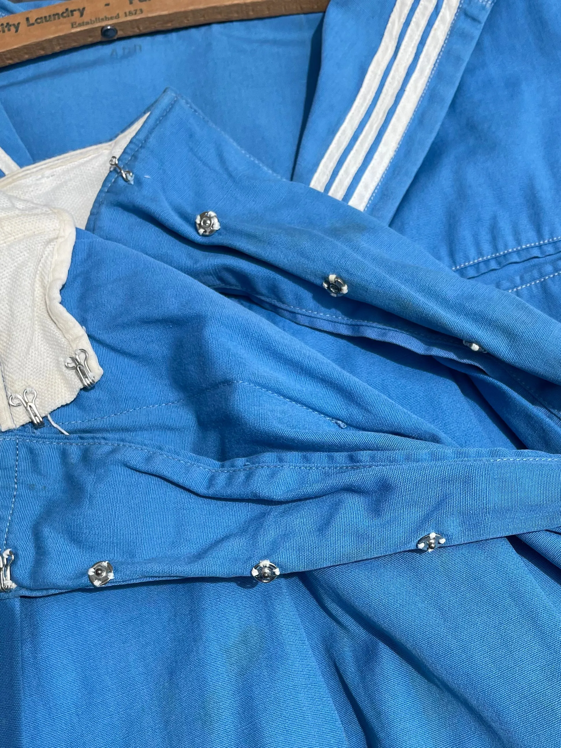 1930s Cornflower Blue Sailor Middy Two Piece Sportswear Ensemble