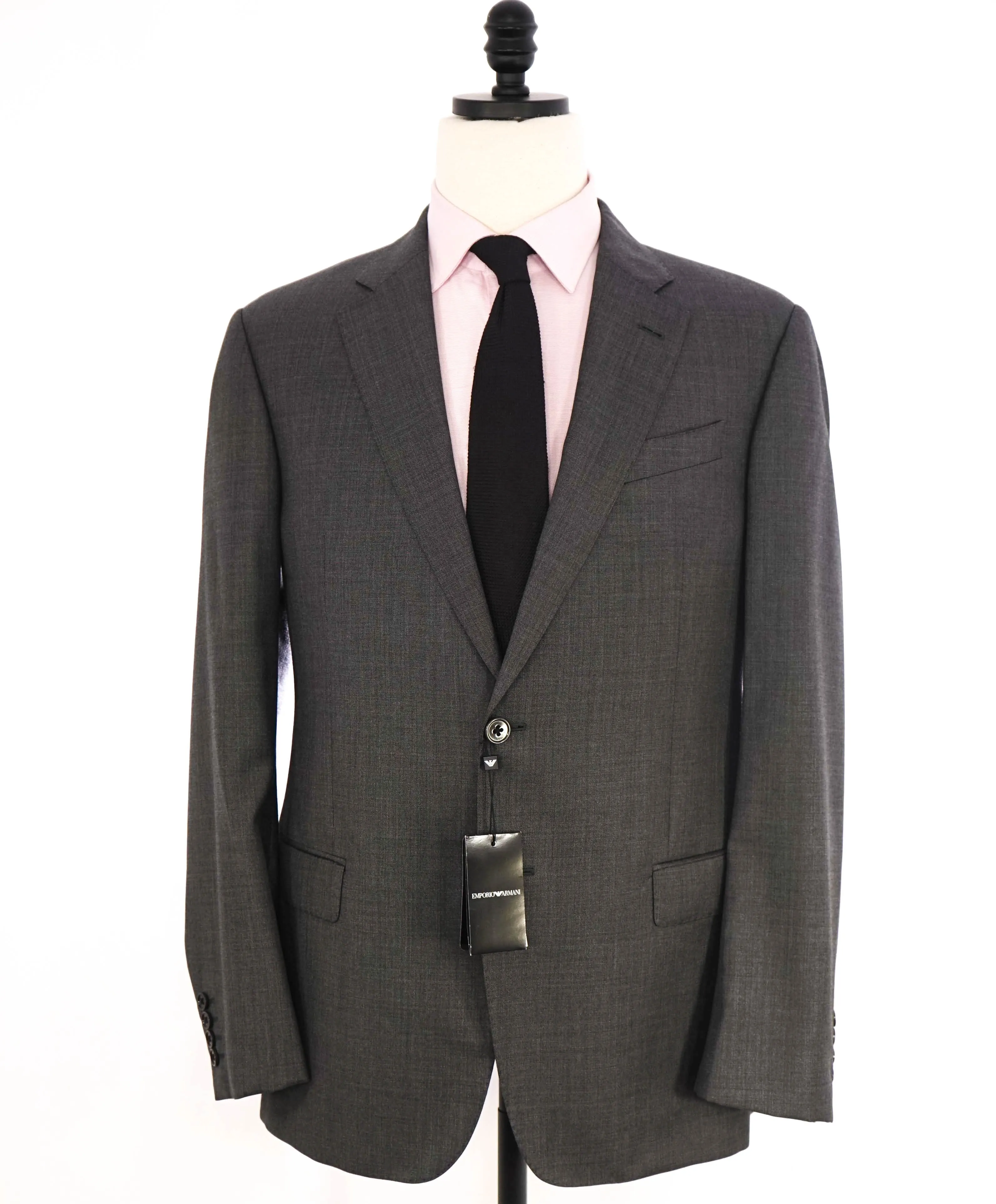 $1,995 EMPORIO ARMANI - “G LINE” Gray 1-Btn Notch Lapel 130's Suit - 42R