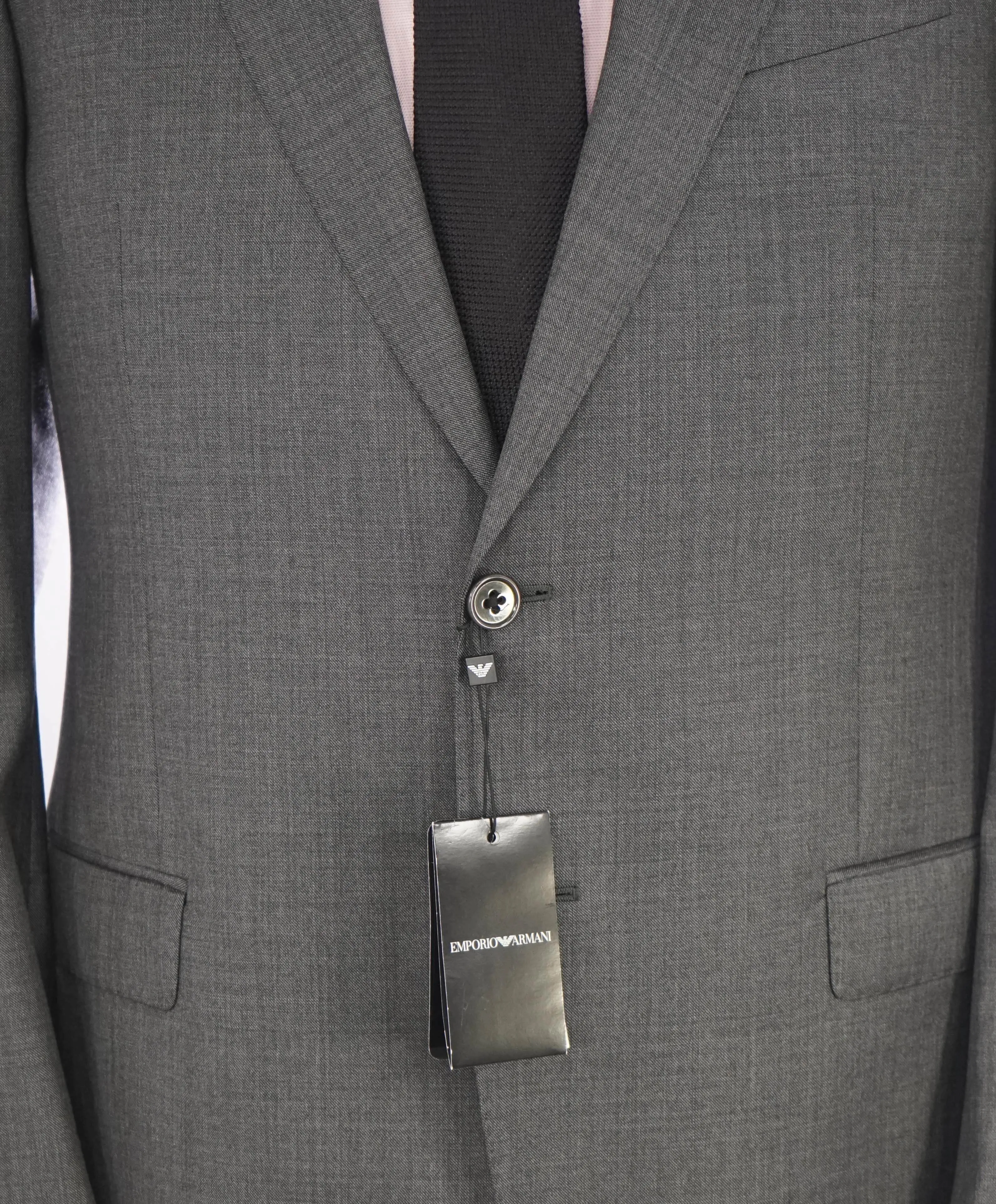 $1,995 EMPORIO ARMANI - “G LINE” Gray 1-Btn Notch Lapel 130's Suit - 42R