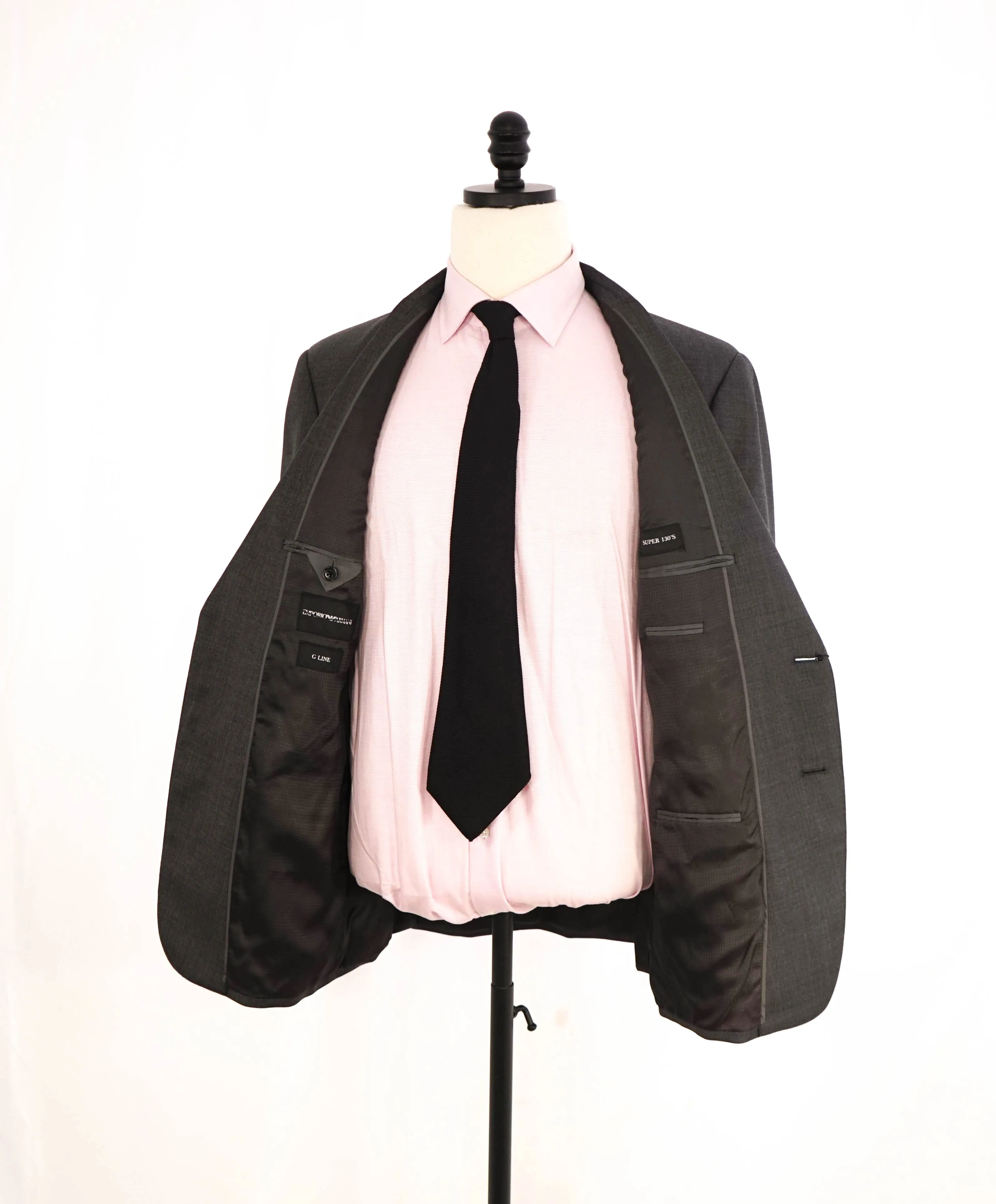 $1,995 EMPORIO ARMANI - “G LINE” Gray 1-Btn Notch Lapel 130's Suit - 42R