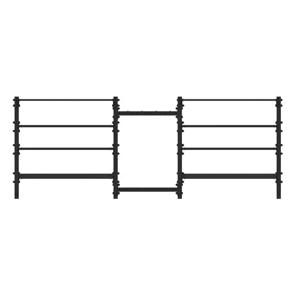 1RM Double Tall Double Storage Rack w. Hooks - Pack 2