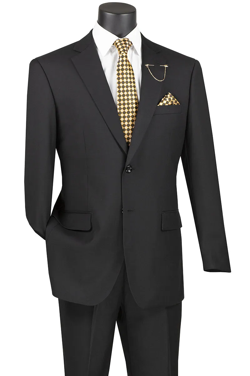 2 Piece Suit with 2″ Adjustable Waist Band (Black) F-2C900