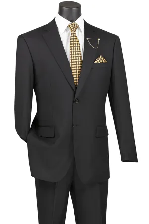 2 Piece Suit with 2″ Adjustable Waist Band (Black) F-2C900