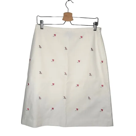 346 Brooks Brothers | White Beach Novelty A-line Skirt Size 8
