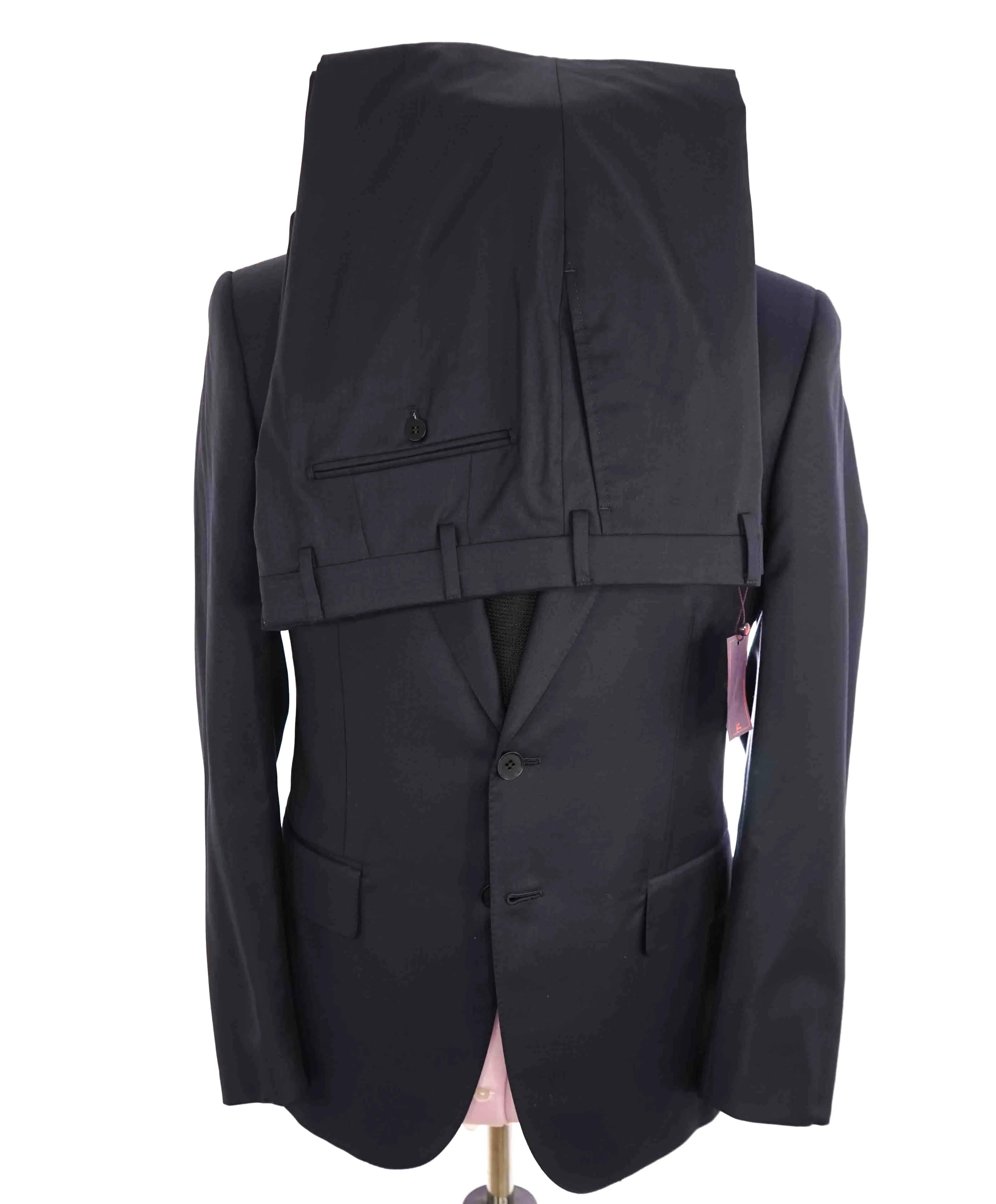 $3,750 ISAIA - Navy Blue "AQUASPIDER" *CLOSET STAPLE* Coral Pin Suit - 42R