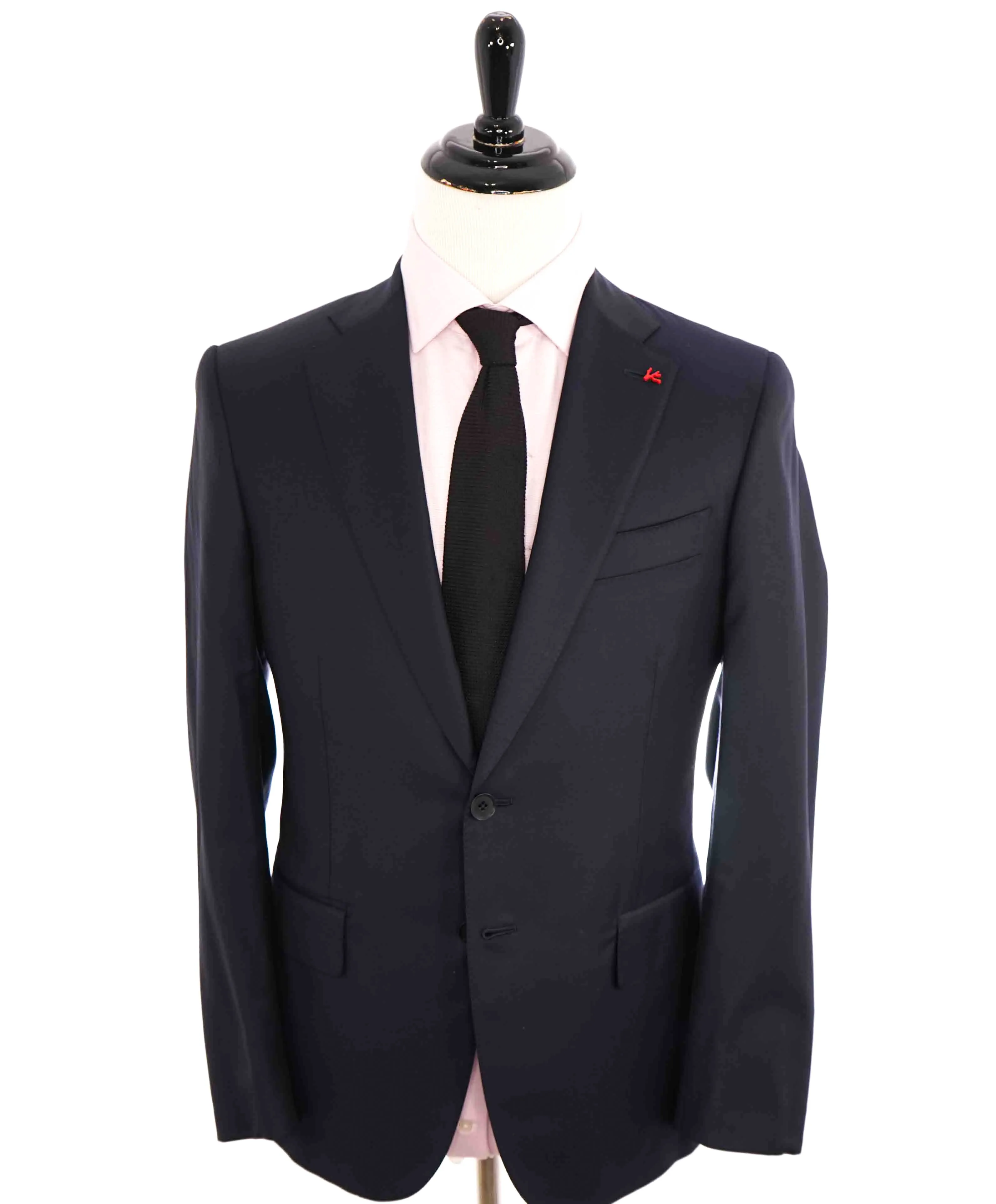 $3,750 ISAIA - Navy Blue "AQUASPIDER" *CLOSET STAPLE* Coral Pin Suit - 42R
