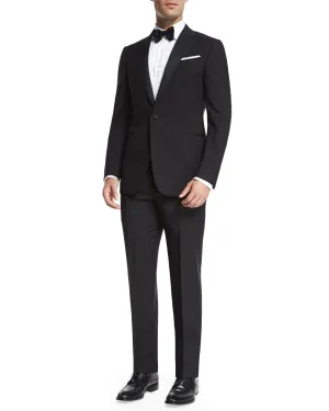 $3,995 ERMENEGILDO ZEGNA-"MULTISEASON" Notch Lapel Black Tuxedo-46R 37W
