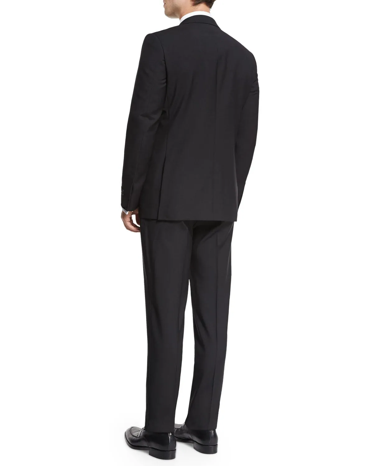 $3,995 ERMENEGILDO ZEGNA-"MULTISEASON" Notch Lapel Black Tuxedo-46R 37W