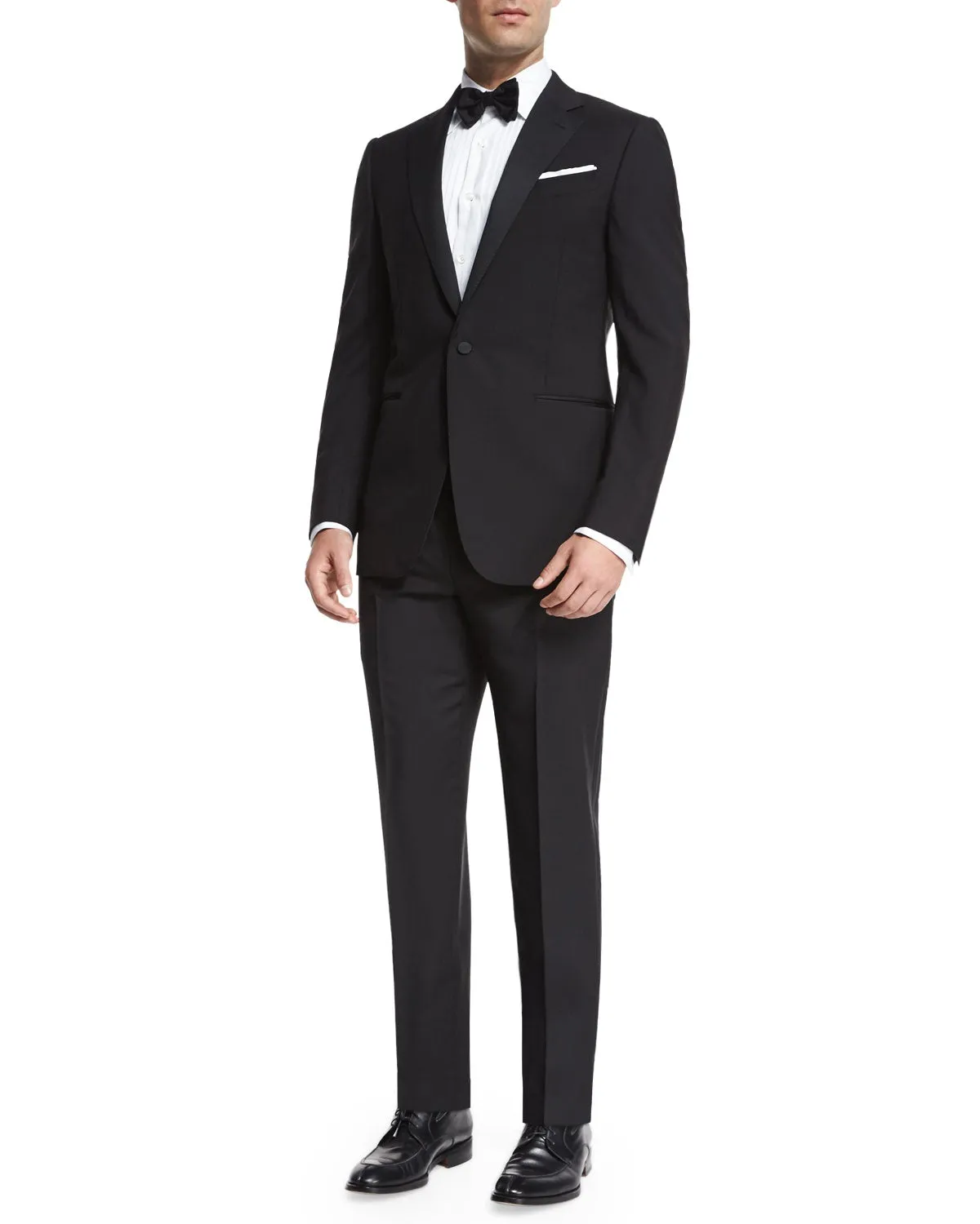 $3,995 ERMENEGILDO ZEGNA-"MULTISEASON" Notch Lapel Black Tuxedo-46R 37W