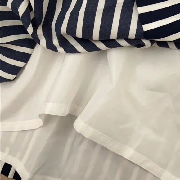 4 J. Crew Merchandile Navy Striped Pleated Skirt