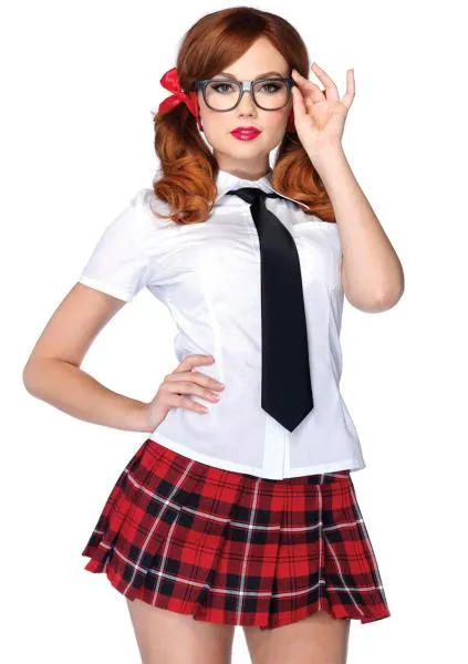 4 Piece Private School Sweetie - White/Red -