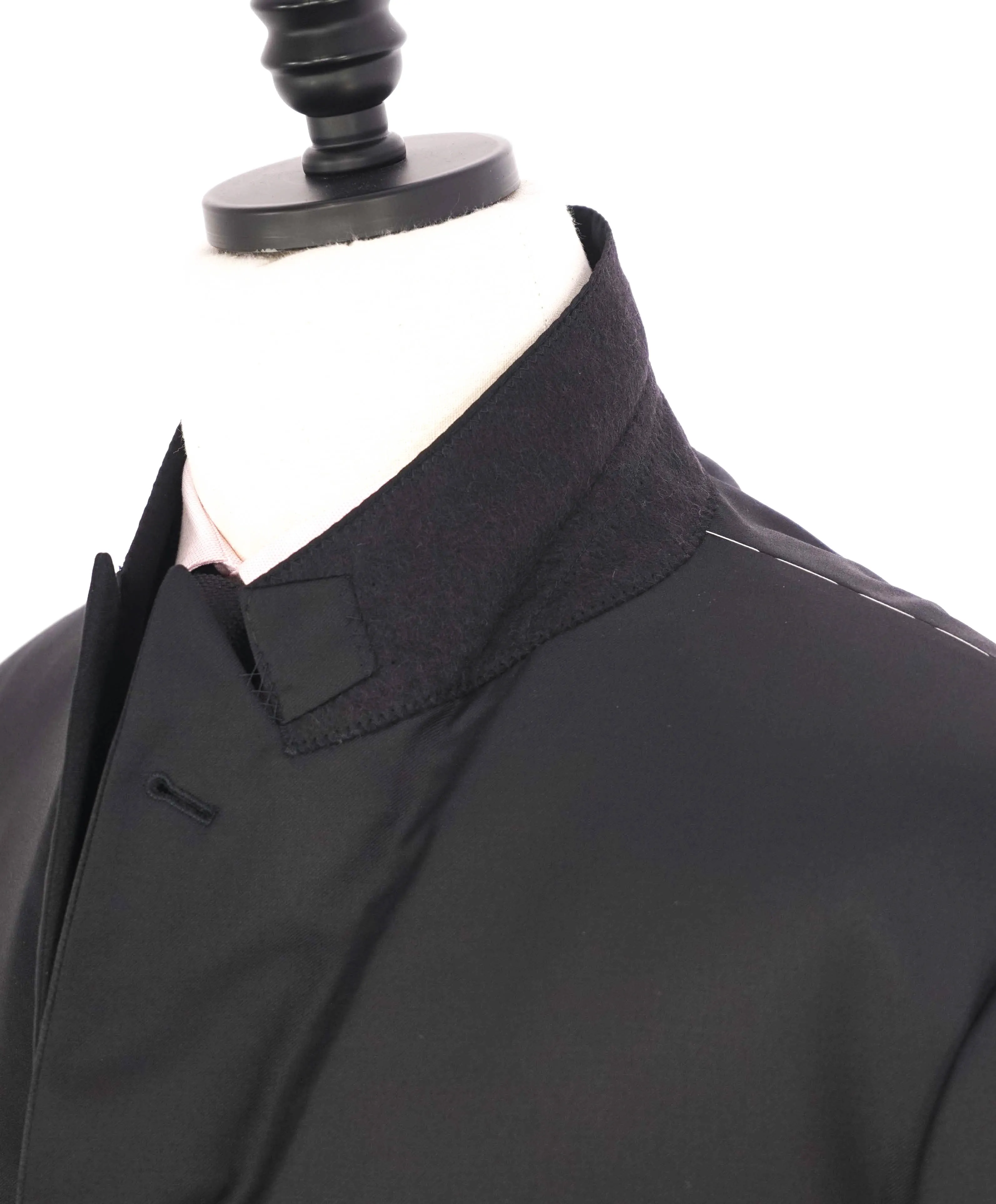 $5,995 BRUNELLO CUCINELLI - Black On Black Wide Peak Lapel Tuxedo Suit - 50R