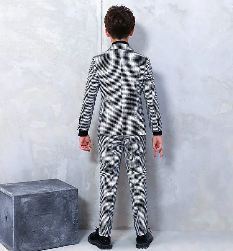 6-Piece Checker Double-Breasted Suit