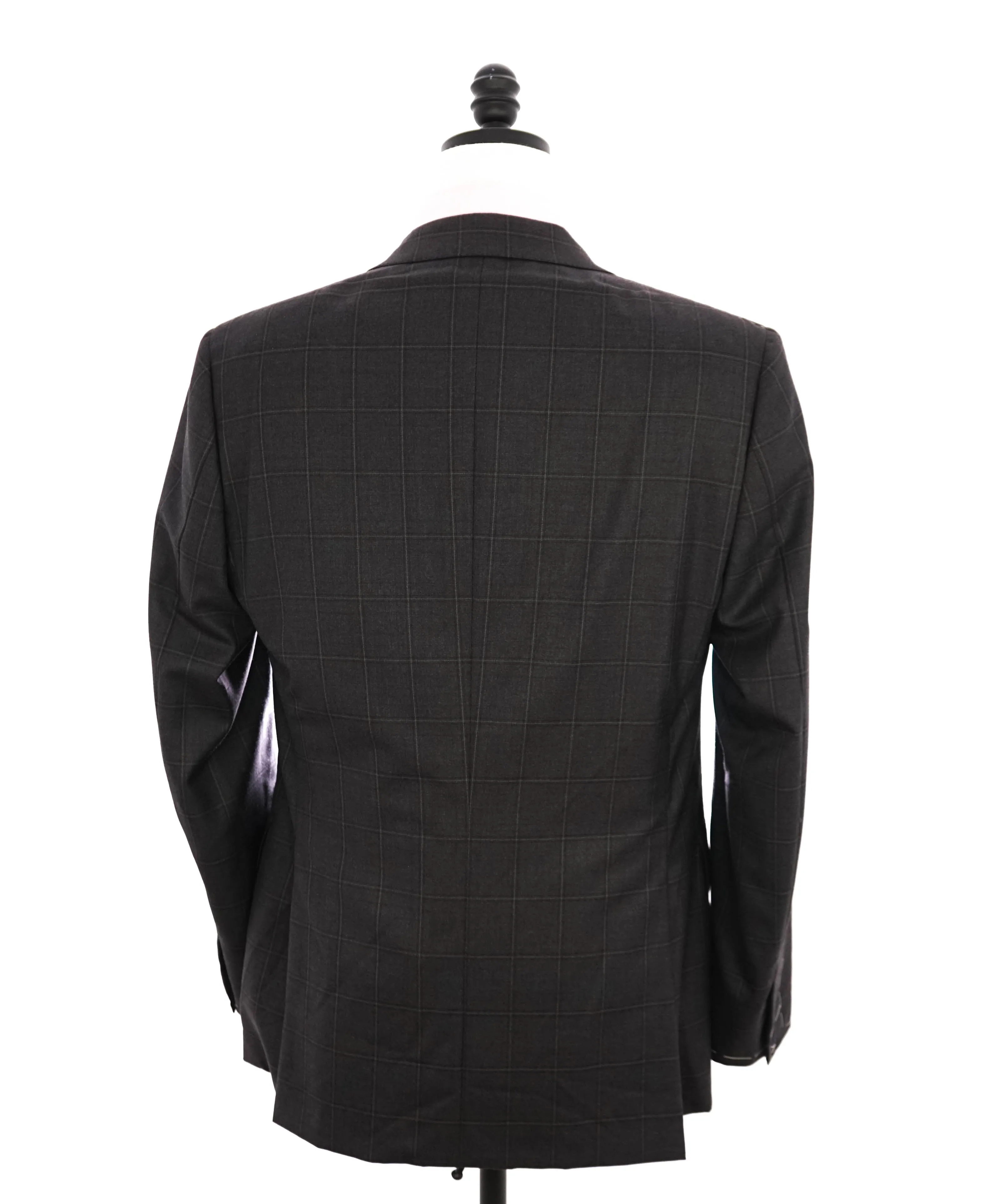 $6700 BRIONI - Gray Chalk Windowpane Super 160's Suit - 40R