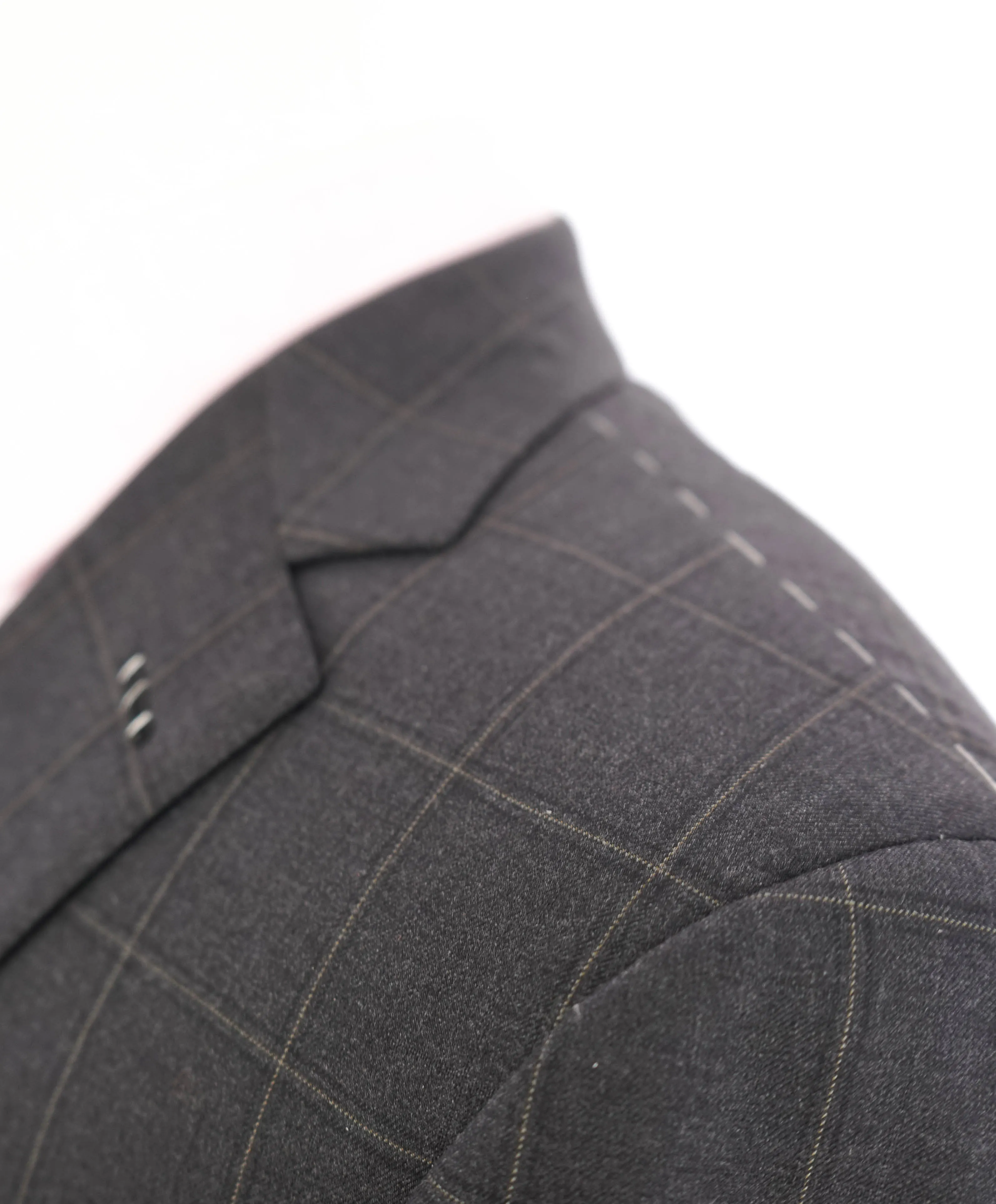 $6700 BRIONI - Gray Chalk Windowpane Super 160's Suit - 40R