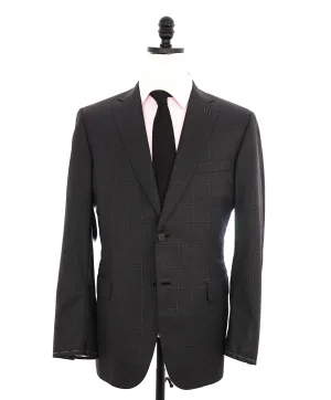 $6700 BRIONI - Gray Chalk Windowpane Super 160's Suit - 40R