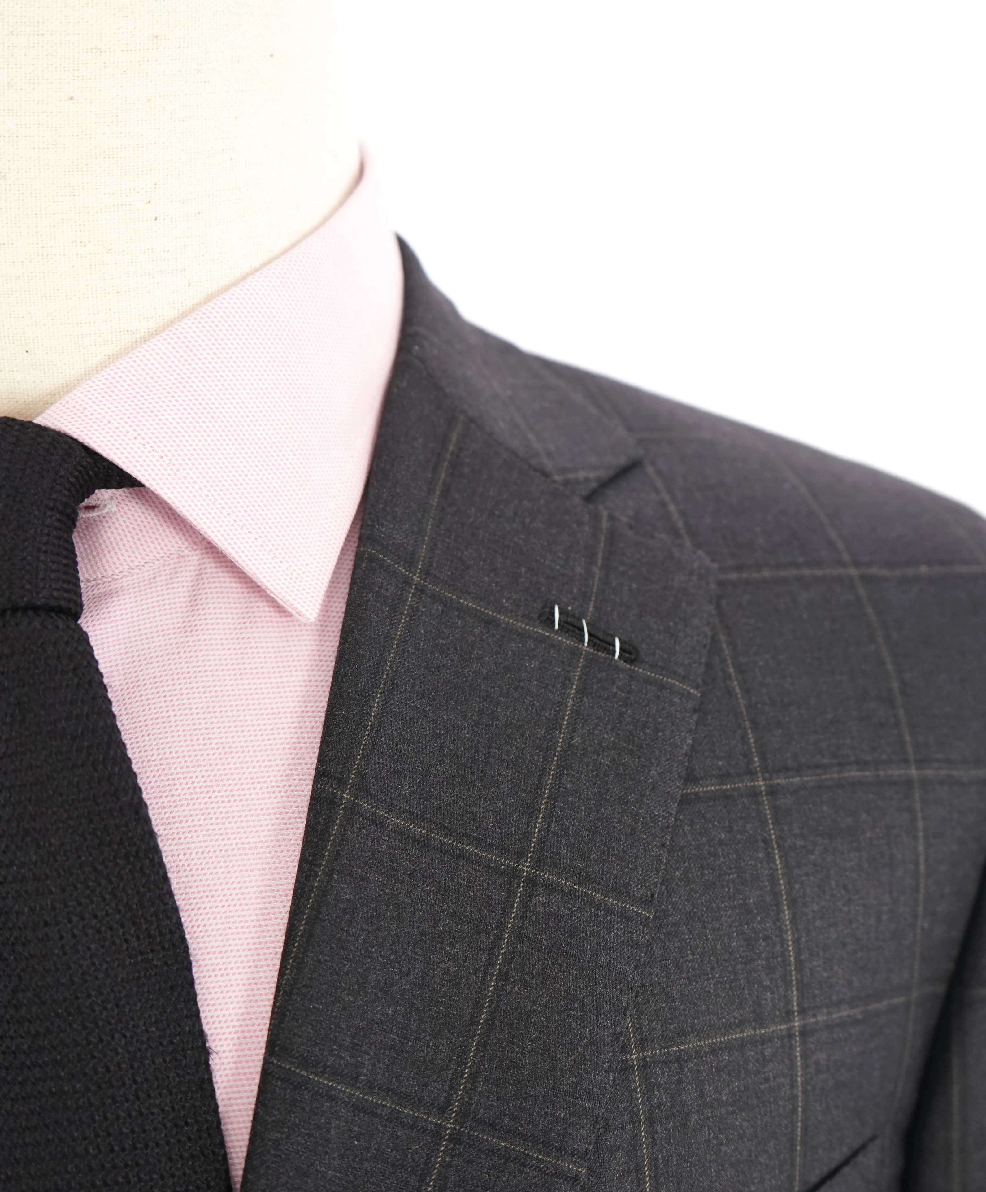 $6700 BRIONI - Gray Chalk Windowpane Super 160's Suit - 40R