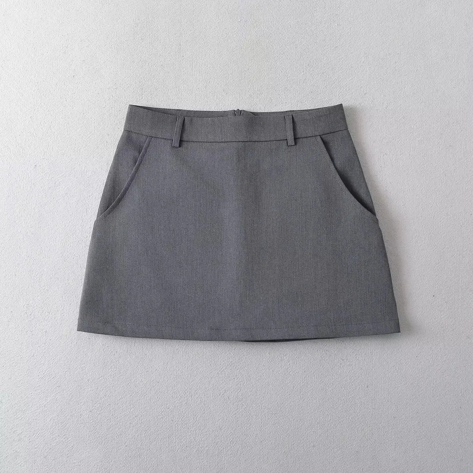 A-Line Pockets Mini Skirt