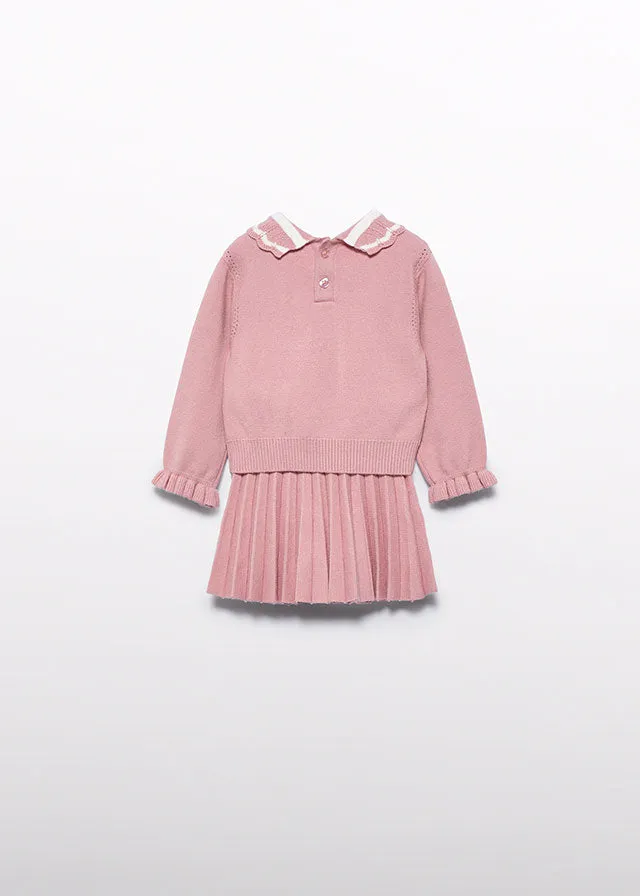 Abel & Lula 5516 Rose Pleated Knit Skirt Set In Stock Now