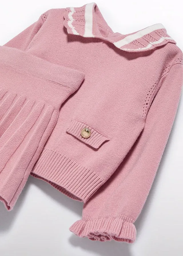 Abel & Lula 5516 Rose Pleated Knit Skirt Set In Stock Now