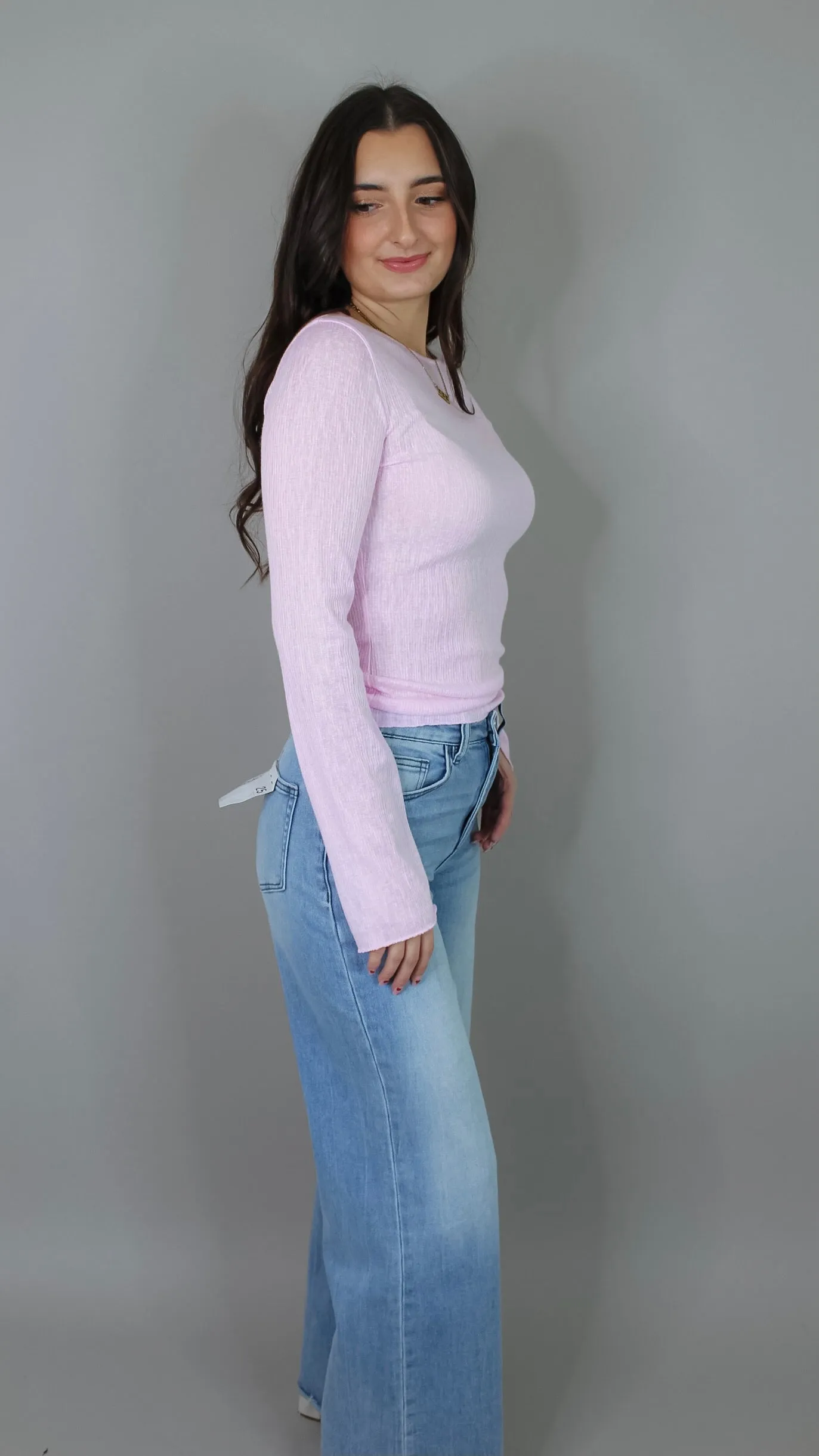 Addison Long Sleeve Top - Pink