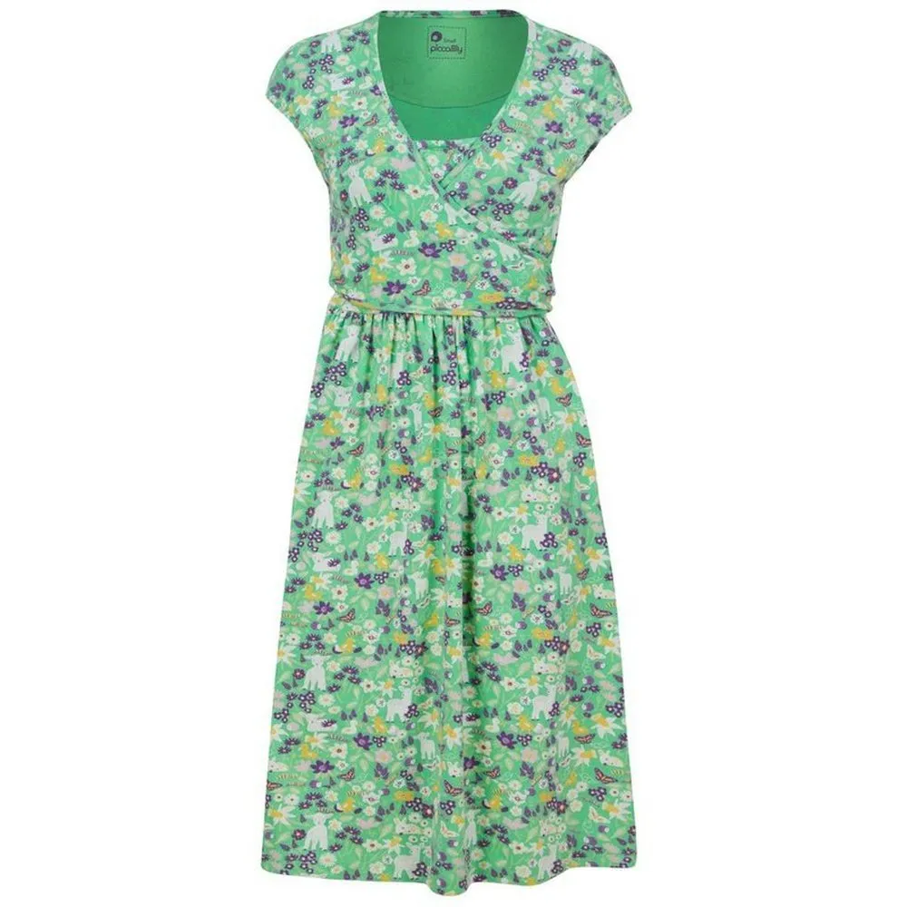 Adult Organic Wrap Dress - Spring Meadow