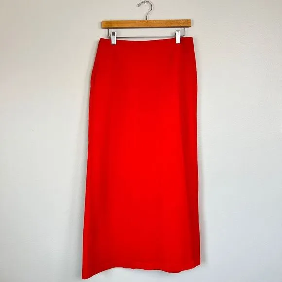 Alberta Ferretti Red Orange Rust “A-Line” Dressy Maxi Skirt