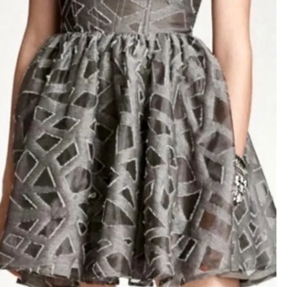 Alice Olivia Grey Kristin Strapless Gray Dress XS