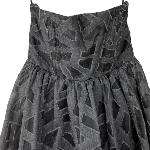 Alice Olivia Grey Kristin Strapless Gray Dress XS