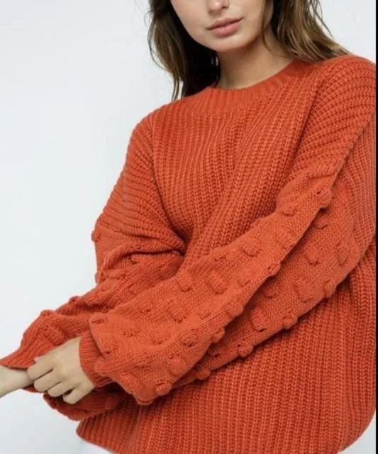 All Cozied Up Knit Ballon Sleeve Sweater Ivory