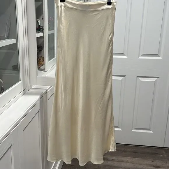 &amp; OTHER STORIES Stories Cream Textured Fitted Mermaid Style Maxi Skirt, Size 4