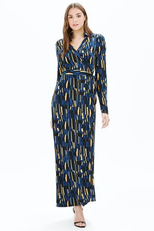 AMY L/S MAXI DRESS | NAVY