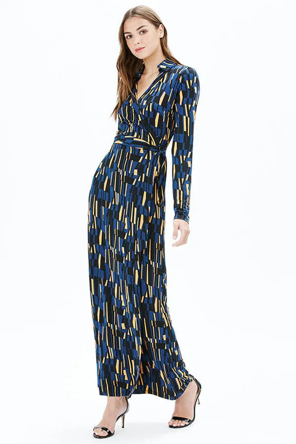AMY L/S MAXI DRESS | NAVY