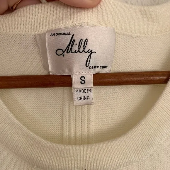 An Original Milly Of New York Cream Fit And Flare Dress