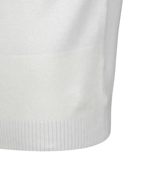 ANEW Golf: Men Knit Block High Neck Sweater - Ivory