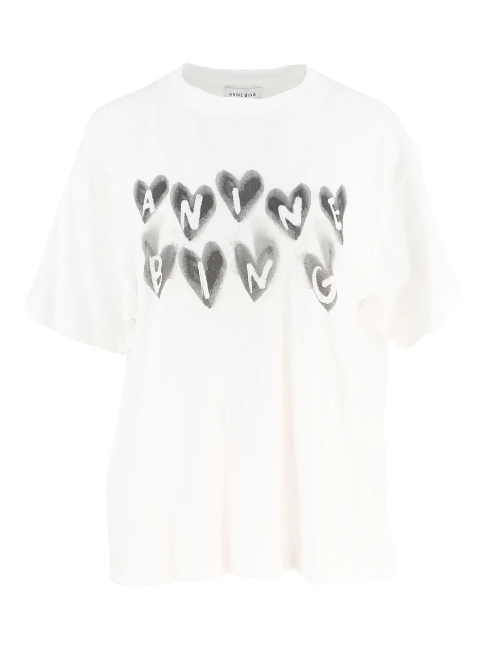 Anine Bing Cade Tee Hearts in Ivory