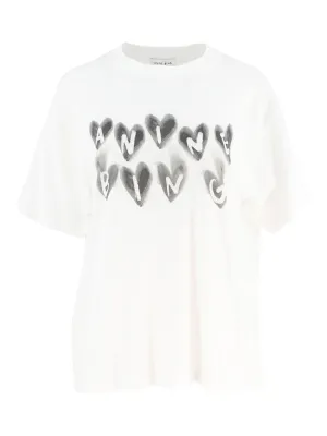 Anine Bing Cade Tee Hearts in Ivory