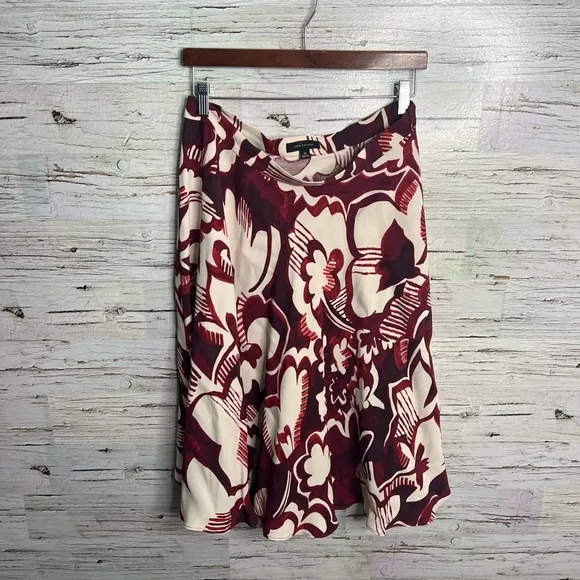 Ann Taylor skirt cream pink a-line size 10 floral