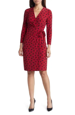 Anne Klein Womens Nomad Printed Faux-Wrap Dress 10855633