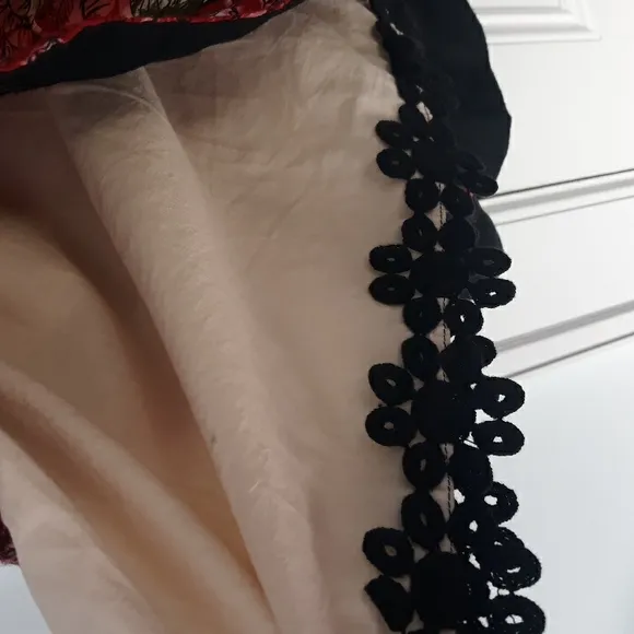 Anthro Mid Creation Skirt pleated Valentine's day! S M