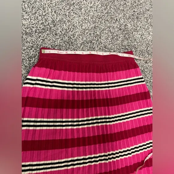 Anthropologie Dolan Pink Cotton knit pleated midi skirt Sz Small Holiday Party