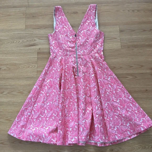ANTHROPOLOGIE MAEVE Womens CLARIBEL Dress 6 PINK FLORAL SLEEVELESS FIT &amp; FLARE