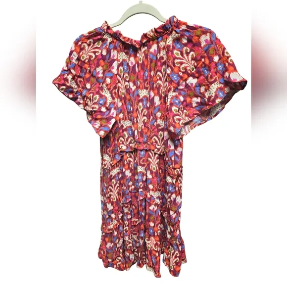 Anthropologie Robin Floral Ruffle Tiered Mini Dress Size XSP