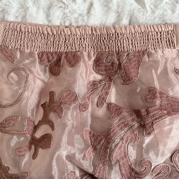 ANTHROPOLOGIE XL NWT MAEVE Shannon Embroidered Midi Skirt • Dusty Rose Floral
