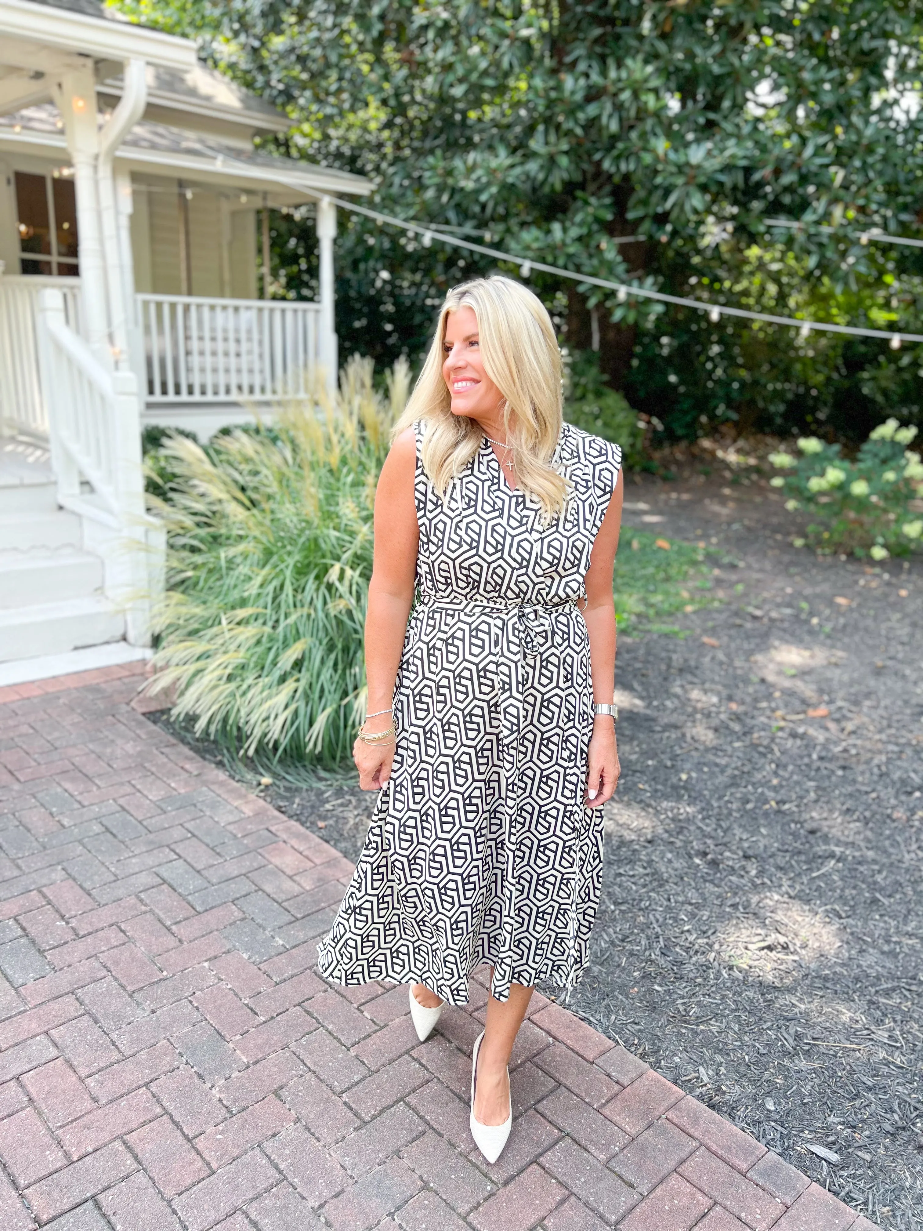 Aries Wrap Dress-Geo Print