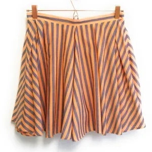 ASOS Womens Peach &amp; Blue Vertical Striped A Line Skirt Size 8